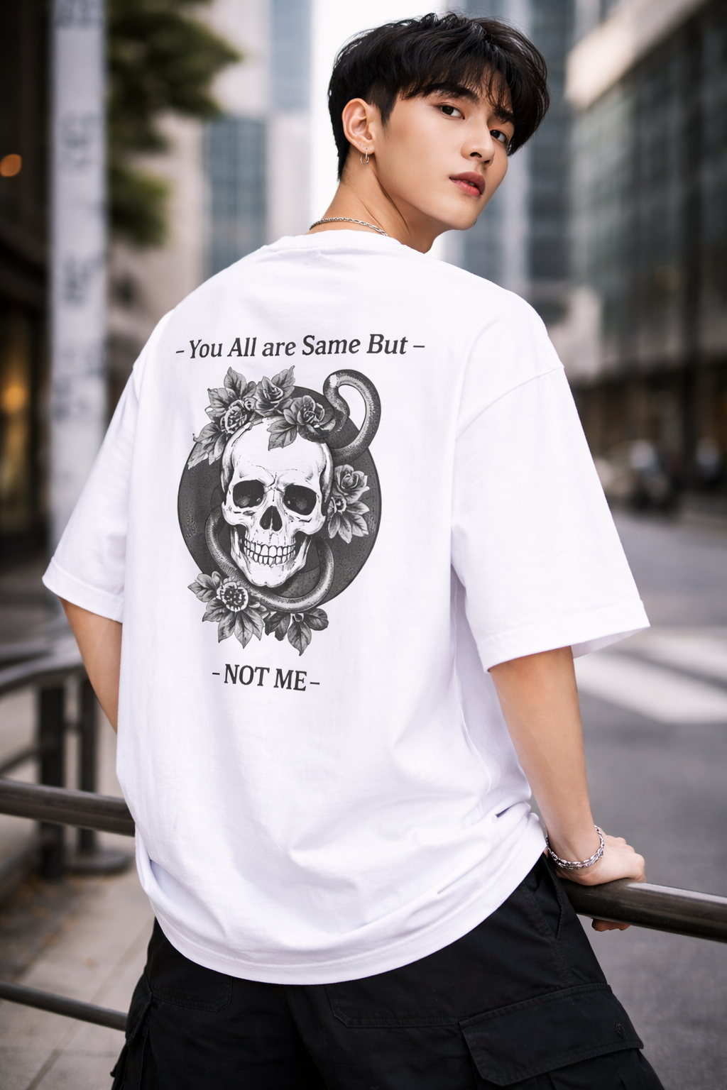 Oversized Streetwear Unisex Graphic T-Shirt – Skull | Heavens Harbour